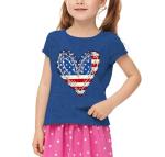 Boys Girls 4th of July Shirts USA Patriotic T-Shirt American Flag Shirt Funny Heart Tee Tops