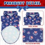 Weewooday 4 Pcs American Flag Dog Shirts Veterans Day Dog T-Shirts Patriotic Pet Costume Stripes Stars Vest American Flag Independence Day Pet Clothes Breathable Summer Vest(Medium)