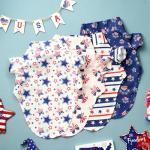 Weewooday 4 Pcs American Flag Dog Shirts Veterans Day Dog T-Shirts Patriotic Pet Costume Stripes Stars Vest American Flag Independence Day Pet Clothes Breathable Summer Vest(Medium)