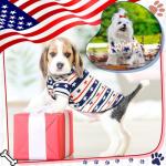 Weewooday 4 Pcs American Flag Dog Shirts Veterans Day Dog T-Shirts Patriotic Pet Costume Stripes Stars Vest American Flag Independence Day Pet Clothes Breathable Summer Vest(Medium)