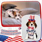 Weewooday 4 Pcs American Flag Dog Shirts Veterans Day Dog T-Shirts Patriotic Pet Costume Stripes Stars Vest American Flag Independence Day Pet Clothes Breathable Summer Vest(Medium)