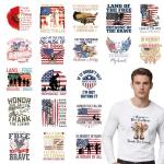 Falueqg Dtf Transfers Ready to Press - 20Pcs Veteran's Day Iron on Transfer for Tshirts, Patriotic USA Military Iron on Decals Patches, America Flag Heat Stickers for DIY Veteran Gifts Clothes Bags