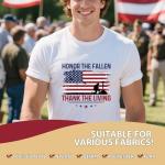 Falueqg Dtf Transfers Ready to Press - 20Pcs Veteran's Day Iron on Transfer for Tshirts, Patriotic USA Military Iron on Decals Patches, America Flag Heat Stickers for DIY Veteran Gifts Clothes Bags