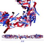 Shappy 90 ft 6 Rolls Red White and Blue Garland Patriotic Tinsel Garland Independence Day Glitter Metallic Twist Wedding Summer Birthday Party Indoor Outdoor Hanging Home Decor