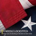 American Flag 4x6 FT Outdoor, Heavy Duty High Wind US Flag, Embroidered Stars, Sewn Stripes, Brass Grommets, Indestructible Tough Double Sided United States Flag Suitable for Outside Use