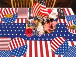Patriotic Party Supplies, American Flag Patriotic Plates Party Decorations, 4th of July Paper Plates and Napkins, Tablecloths, Banner, Memorial Independence Day Red White Blue Decor Sets, Serve 25