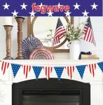 Patriotic Party Supplies, American Flag Patriotic Plates Party Decorations, 4th of July Paper Plates and Napkins, Tablecloths, Banner, Memorial Independence Day Red White Blue Decor Sets, Serve 25