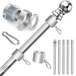 Sinyoeer 304 Stainless Steel Flag Poles,6 FT Flag Pole for Outside House, 1 Inch Outdoor Flag Pole with Swivels Rings, House Flag Pole for 3x5 Flag, Heavy Duty Flag Pole for Porch(Without Bracket)