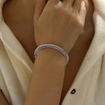 Dreuyet American Flag Rhinestone Bracelet Red White Blue Crystal Patriotic 4th of July Shiny Decorations USA Independence Day Jewelry (USA)