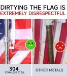 Sinyoeer 304 Stainless Steel Flag Poles,6 FT Flag Pole for Outside House, 1 Inch Outdoor Flag Pole with Swivels Rings, House Flag Pole for 3x5 Flag, Heavy Duty Flag Pole for Porch(Without Bracket)