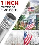 Sinyoeer 304 Stainless Steel Flag Poles,6 FT Flag Pole for Outside House, 1 Inch Outdoor Flag Pole with Swivels Rings, House Flag Pole for 3x5 Flag, Heavy Duty Flag Pole for Porch(Without Bracket)