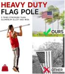 Sinyoeer 304 Stainless Steel Flag Poles,6 FT Flag Pole for Outside House, 1 Inch Outdoor Flag Pole with Swivels Rings, House Flag Pole for 3x5 Flag, Heavy Duty Flag Pole for Porch(Without Bracket)