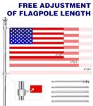 Sinyoeer 304 Stainless Steel Flag Poles,6 FT Flag Pole for Outside House, 1 Inch Outdoor Flag Pole with Swivels Rings, House Flag Pole for 3x5 Flag, Heavy Duty Flag Pole for Porch(Without Bracket)