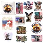 HTVSTD 12 Sheets Flag Veteran's Day Iron on Transfers DTF Transfers Ready to Press Patriotic Iron on Decals for T-Shirts Colorful Iron on Decals for DIY Patches Decals