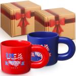Didaey 2 Pcs Veterans Day Gift for Veteran Patriotic Travel Mugs American Flag Funny Couples Mug Gifts for Memorial Day Retirement Birthday Gifts