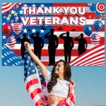 Large 71" X 43" Veterans Day Backdrop, Happy Veterans Banner, Memorial Day Decorations for Office, Thank You Veterans Banner Patriotic Decorations tineit