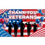 Large 71" X 43" Veterans Day Backdrop, Happy Veterans Banner, Memorial Day Decorations for Office, Thank You Veterans Banner Patriotic Decorations tineit