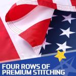 American Flag 4x6 FT Outdoor,US Flag 4x6 American Flag Heavy Duty Durable Nylon,Embroidered Stars, Sewn Stripes,2 Brass Grommets,All Weather USA Flag High Wind,Vivid Color