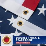 American Flag 3x5 Ft for Outside Longest Lasting- Ultra Durable, Tear-Proof Heavy Duty Spun Polyester US USA Flags - Fade Resistant, Embroidered Stars, Sewn Stripes, Brass Grommets - Outdoor Decor