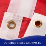 American Flag 4x6 FT Outdoor,US Flag 4x6 American Flag Heavy Duty Durable Nylon,Embroidered Stars, Sewn Stripes,2 Brass Grommets,All Weather USA Flag High Wind,Vivid Color