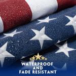 American Flag 3x5 Ft for Outside Longest Lasting- Ultra Durable, Tear-Proof Heavy Duty Spun Polyester US USA Flags - Fade Resistant, Embroidered Stars, Sewn Stripes, Brass Grommets - Outdoor Decor