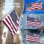 American Flag 4x6 FT Outdoor,US Flag 4x6 American Flag Heavy Duty Durable Nylon,Embroidered Stars, Sewn Stripes,2 Brass Grommets,All Weather USA Flag High Wind,Vivid Color