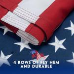 American Flag 3x5 Ft for Outside Longest Lasting- Ultra Durable, Tear-Proof Heavy Duty Spun Polyester US USA Flags - Fade Resistant, Embroidered Stars, Sewn Stripes, Brass Grommets - Outdoor Decor