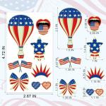 106 Packs 4th of July Decorations, 4th of July Glow in the Dark Tattoos, Multiple Styles Fourth of July Tattoos, Red White and Blue Decor Suitable for Patriotic Accessories Independence Day Supplies