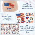 106 Packs 4th of July Decorations, 4th of July Glow in the Dark Tattoos, Multiple Styles Fourth of July Tattoos, Red White and Blue Decor Suitable for Patriotic Accessories Independence Day Supplies