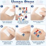 106 Packs 4th of July Decorations, 4th of July Glow in the Dark Tattoos, Multiple Styles Fourth of July Tattoos, Red White and Blue Decor Suitable for Patriotic Accessories Independence Day Supplies