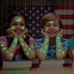 106 Packs 4th of July Decorations, 4th of July Glow in the Dark Tattoos, Multiple Styles Fourth of July Tattoos, Red White and Blue Decor Suitable for Patriotic Accessories Independence Day Supplies