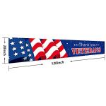 Large Thank You Veterans Banner 120" x 20" Flag for Deck Terrace Porch Balcony Backyard Lawn Garden Decoration with 4 Brass Grommets (colour3)