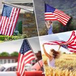 Barcetine American Flag with Pole - Includes 6ft Heavy Duty Flag Pole Holder for Outside House,3x5 Embroidered US Flag and Wall Mount Bracket,Tangle Free Flagpoles Kit for Porch,Fence,Outdoor