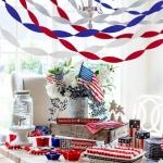 AOYOO Patriotic Crepe Paper Streamers with Tassels - 8 Rolls Red White Blue Decoration Kit for Independence Day, 4th of July, Memorial Day, USA Theme Party Supplies