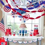 AOYOO Patriotic Crepe Paper Streamers with Tassels - 8 Rolls Red White Blue Decoration Kit for Independence Day, 4th of July, Memorial Day, USA Theme Party Supplies