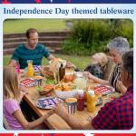 Sunnychicc 400 Pcs American Flag Patriotic Party Supplies Red White Blue Disposable Paper Plates Napkins and Cups Veterans Election Tableware for Independence 4th of July Labor Memorial Day(Retro)