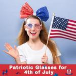 4th of July Decorations Accessories Glasses 12 Pack, Fourth of July USA Patriotic Party Sunglasses for Independence Day Props Memorial Day Decorations