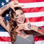 CHARLENT 4th of July Temporary Tattoos Full & Half Arm - American Flag Tattoos for Kids Women Men Fourth of July Party Decorations and USA Party Favors,Independence Day Party Supplies