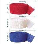Crepe Paper Streamers 3 Rolls, Pack of Royal Blue, Red, White Streamers for USA 4th of July Decorations, Independence Day Party Decorations