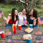 100 Pcs American Flag Party Supplies Set, Serves 25 – Disposable Patriotic Paper Plates, Napkins, and Forks, USA Flag-Themed Tableware for 4th of July, Memorial Day, Veterans Day, Independence Day BBQ