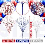 Giegxin 16 Pack Christmas Artificial Glitter Berry Stem, 17 Inches Fall and Thanksgiving Floral Picks Branches for Vase Centerpieces Labor Day Decor Holiday Ornaments(Red, Blue, White)