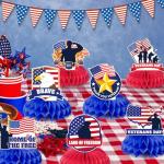 Veterans Day Decorations Honeycomb Centerpieces 9 Pcs Happy Veterans Day Honeycomb Centerpieces Thank You Veterans Honeycomb Centerpieces Veterans Day Party Honeycomb for Happy Veterans Party Supplies