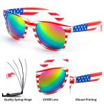 Sofier 4th of July Accessories 5 pairs USA American Flag Sunglasses Patriotic Party Favors Fourth of July Accessories Red White and Blue Sunglasses for Women Men Classic Retro