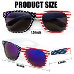 Sofier 4th of July Accessories 5 pairs USA American Flag Sunglasses Patriotic Party Favors Fourth of July Accessories Red White and Blue Sunglasses for Women Men Classic Retro