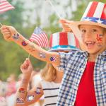 4th of July Tattoos for Kids - 180Pcs Fourth of July Tattoos Temporary Individual, USA American Flag Patriotic Red White and Blue Independence/Memorial/Labor Day Decorations Accessories Party Supplies