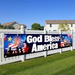 BlissYard God Bless America Banner 118 x 20 inch 4th of July Decorations Outdoor National Independence Day Yard Sign Party Supplies Patriotic Hanging Decor Porch Balcony Backyard Lawn Garden