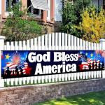 BlissYard God Bless America Banner 118 x 20 inch 4th of July Decorations Outdoor National Independence Day Yard Sign Party Supplies Patriotic Hanging Decor Porch Balcony Backyard Lawn Garden