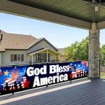 BlissYard God Bless America Banner 118 x 20 inch 4th of July Decorations Outdoor National Independence Day Yard Sign Party Supplies Patriotic Hanging Decor Porch Balcony Backyard Lawn Garden