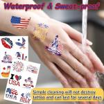 4th of July Tattoos for Kids - 180Pcs Fourth of July Tattoos Temporary Individual, USA American Flag Patriotic Red White and Blue Independence/Memorial/Labor Day Decorations Accessories Party Supplies