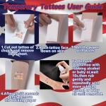 4th of July Tattoos for Kids - 180Pcs Fourth of July Tattoos Temporary Individual, USA American Flag Patriotic Red White and Blue Independence/Memorial/Labor Day Decorations Accessories Party Supplies